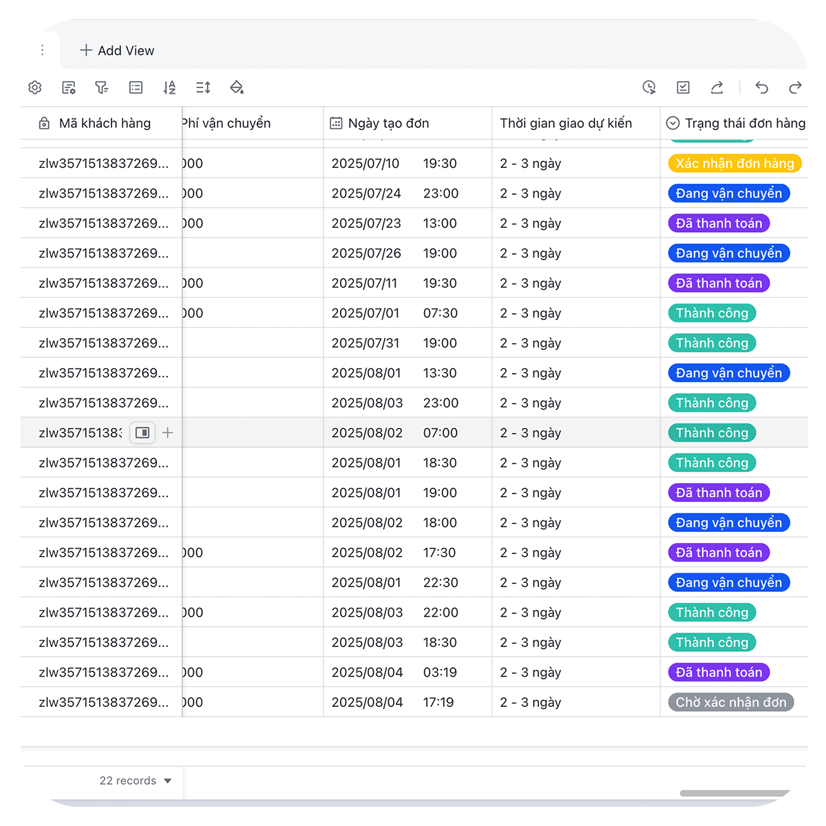 Lưu trữ thông tin khách hàng